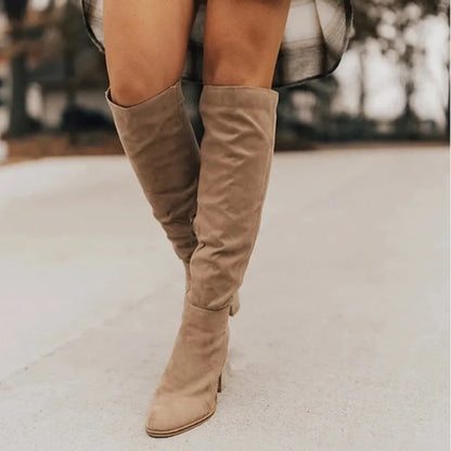Women's Over-the-Knee High Heel Riding Boots — 2022 Side-Zipper Size 43