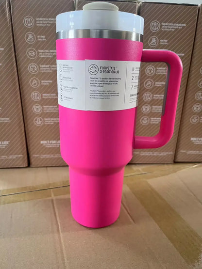 Stainless Steel Travel Mug with Straw Lid – 30oz/40oz Vacuum Insulated Car Cup, Double Wall Iced Thermal Tumbler