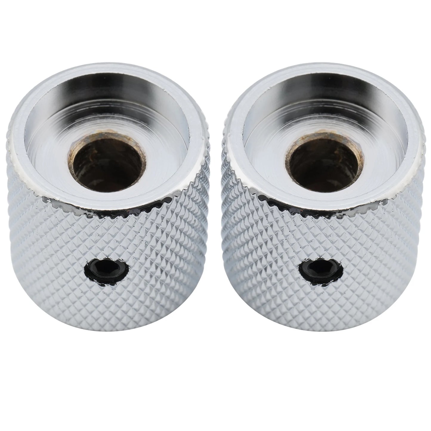 Musiclily Pro Guitar Control Knobs - 1/4 Inch Steel Flat Top Knobs with Set Screws for Electric Guitar & Bass (2PCS)