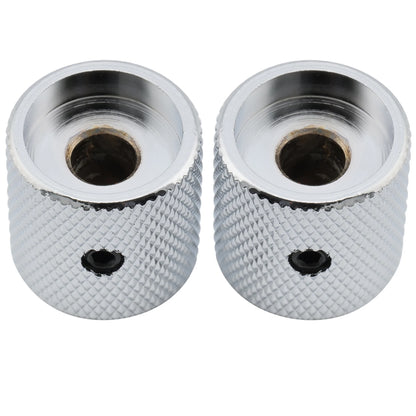 Musiclily Pro Steel Guitar Knobs - 1/4 Inch Fine Knurled Flat Top Control Knobs with Set Screws for Bass & Electric Guitar