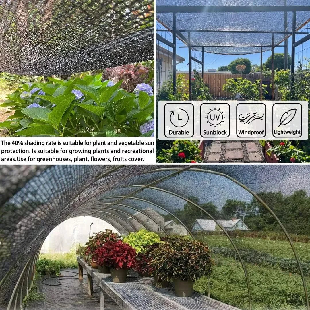 Black Shade Cloth Sunblock Mesh Cover with Grommets – UV Protection Netting for Pergola, Greenhouse, Garden, Patio & Canopy Use