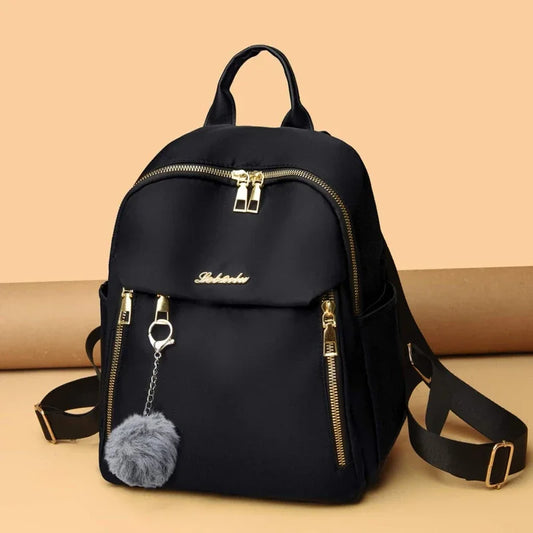 Simple PU Black Large Capacity Backpack - Unisex Travel Bag, Schoolbag for Women, Harajuku High Street Style