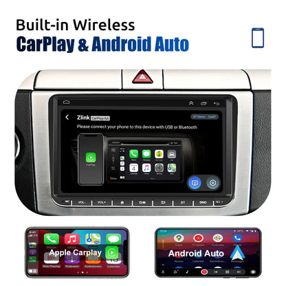 9" Android 15 Car Stereo - 6GB+128GB Wireless CarPlay GPS WiFi Bluetooth FM for VW