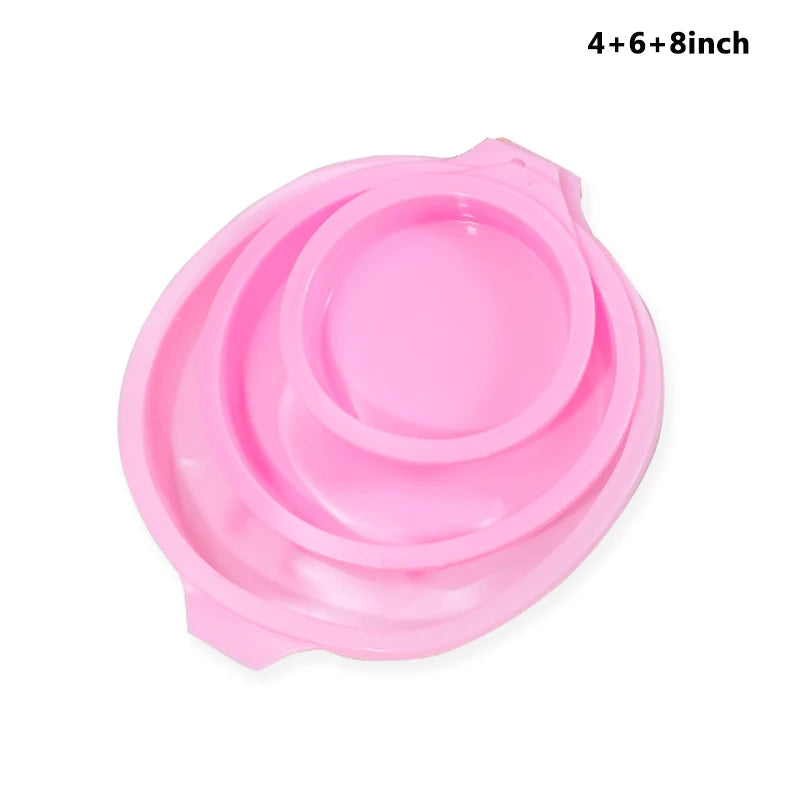 FAIS DU Silicone Cake Pan Set – 2-8pcs 4/6/8inch Round Molds for Rainbow Cake & Mousse Baking