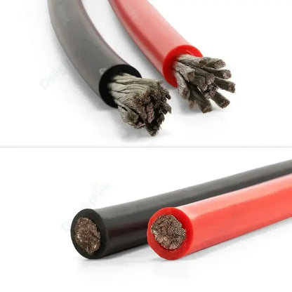 Solar Panel Red & Black Silicone Cable – Heat-Resistant Automotive Battery Wire 4–24 AWG