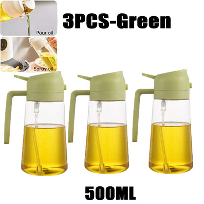 Oil Spray Bottle - 200/300/500ml Cooking Olive Oil Sprayer for BBQ Baking Vinegar & Kitchen Use