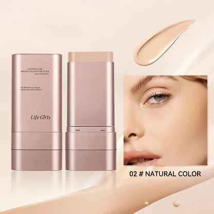 Clear & Moisturizing Double-Ended Foundation — Lightweight Hydrating Makeup with Natural Glow, Built-In Brush, Radiance & Waterproof Formula