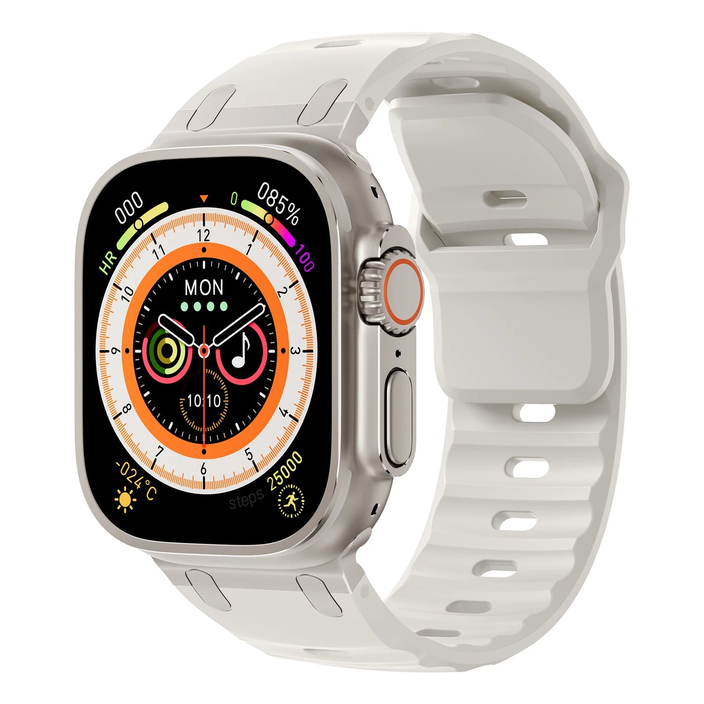 Sport Silicone & Stainless Steel Strap for Apple Watch — Fits Ultra 2 & Series 10/9/8/7/SE (44–49mm)