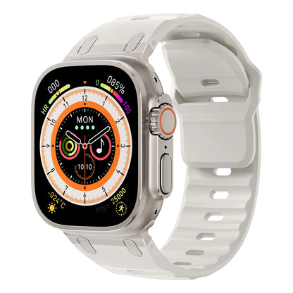 Sport Silicone & Stainless Steel Strap for Apple Watch — Fits Ultra 2 & Series 10/9/8/7/SE (44–49mm)