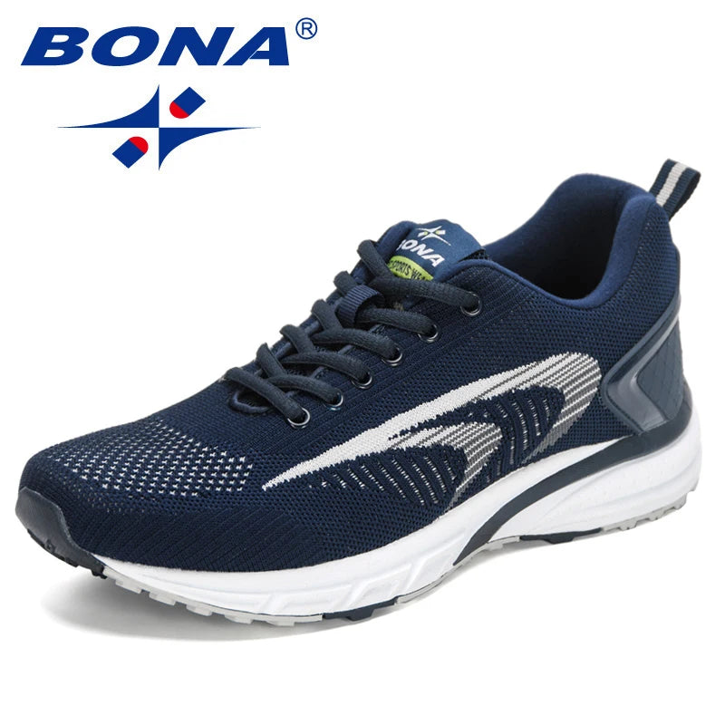 BONA Men's Outdoor Walking Sneakers — Lace-Up Athletic & Running Shoes, Comfortable Popular Style