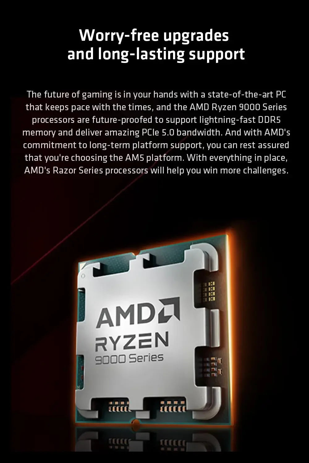 AMD Ryzen 5 9600X Processor - 6-Core, 12-Thread, 5.4GHz, 38MB Game Cache, 4NM, 65W TDP, AM5 Socket, Zen 5 CPU with Integrated Graphics