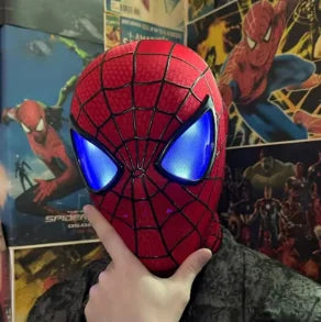 Miles Spider-Man 1:1 Electronic Mask - Moving Glowing Eyes with Ring Control for Cosplay, Collectors & Fans