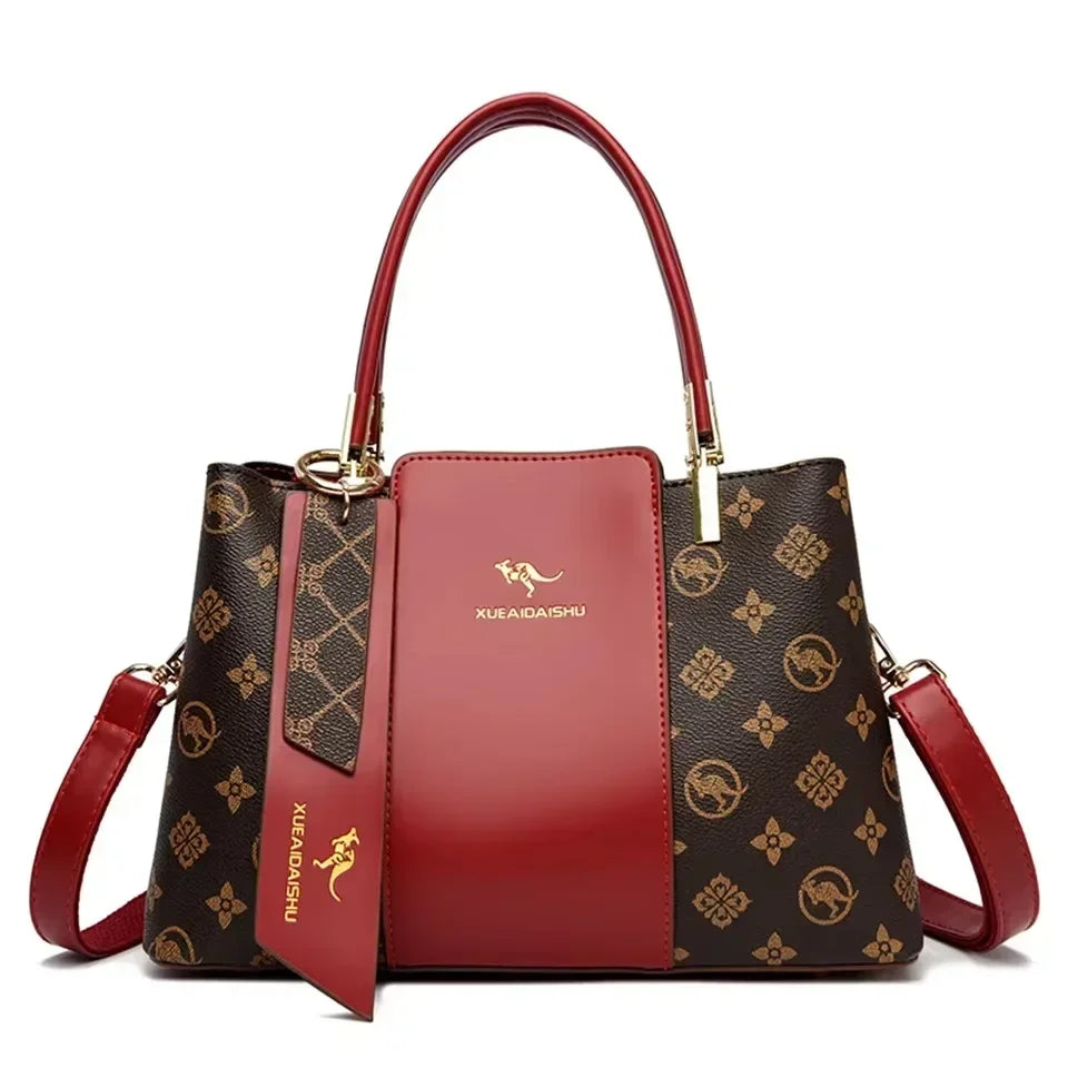 Luxury Fashion Print Women’s Handbag – Large Capacity Soft Leather Shoulder & Crossbody Designer Purse