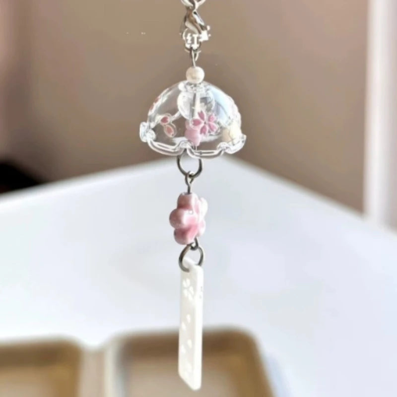 Elegant Pearl Wind Chime Keychain - DIY Phone Charm Chain Pendant Bag Accessory Gift for Women