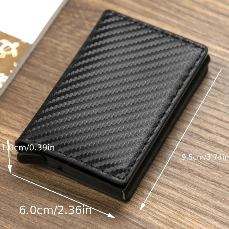 RFID Aluminium Credit Card Holder Wallet: Men's PU Leather Wallet with Money Clip - Anti-Theft Designer Wallet