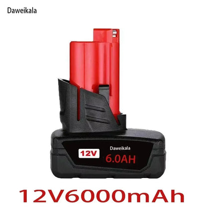 TURPOW 12V 6000mAh Rechargeable Battery for Milwaukee M12 Tools – Compatible with 48-11-2401, 48-11-2402, 48-11-2411, MIL-12A-L
