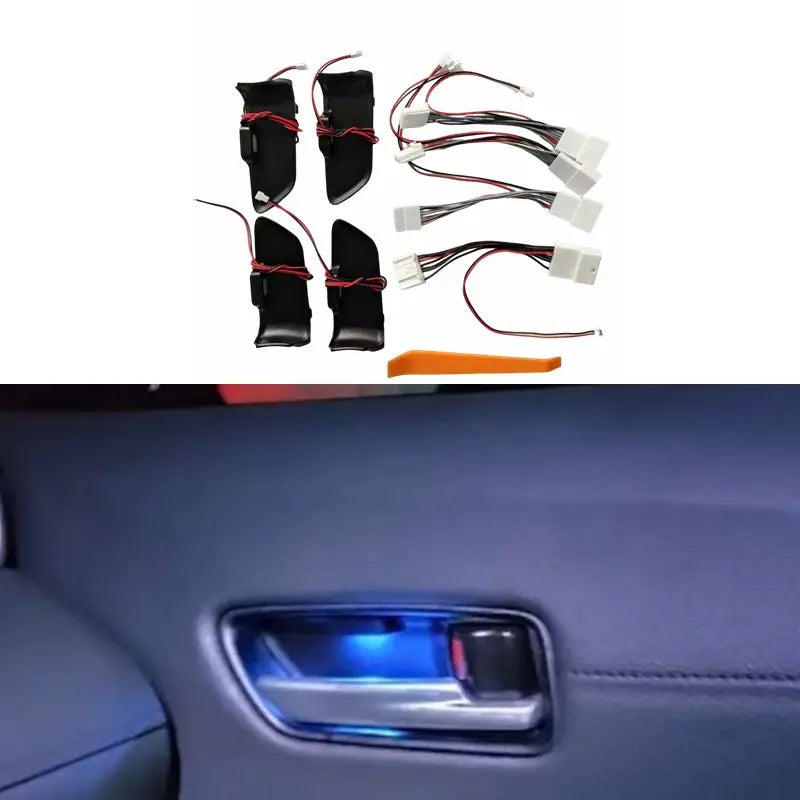 Car LED Door Bowl Ambient Light – Interior Door Handle Atmosphere Lighting for Toyota Corolla Cross / Corolla Altis 2019–2024 Accessories
