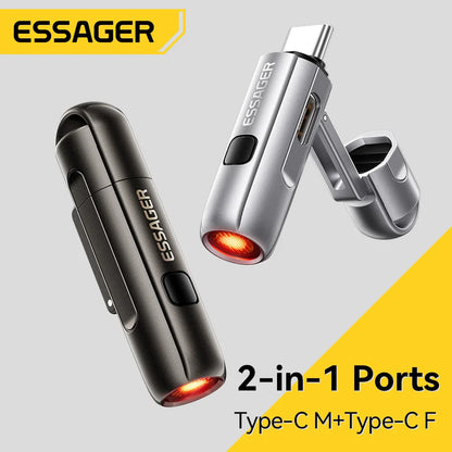 Essager 2-in-1 Type-C Mini Lighter - Portable USB-C Electric Lighter with Air Blowing Function for Outdoor Safety