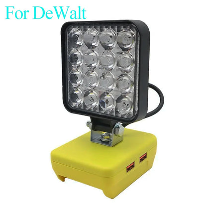 LED Spotlight for 18V Battery – Compatible with Dewalt, Milwaukee, Makita & Bosch, Outdoor Work, Fishing & Emergency Handheld Tool Lamp