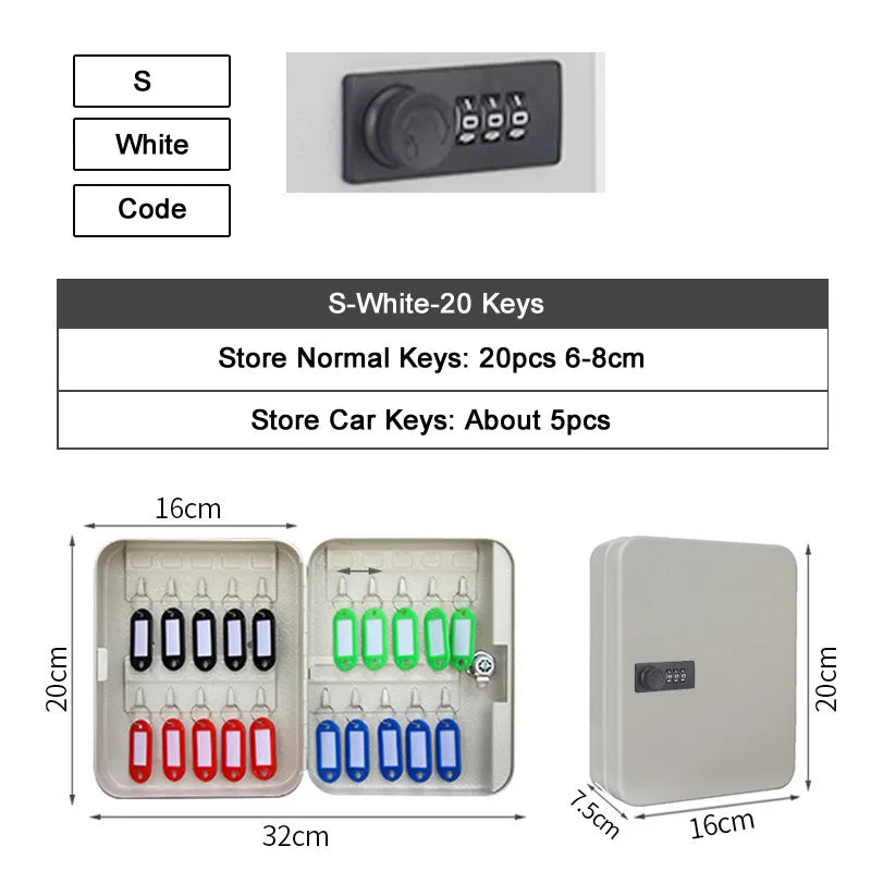 Key Safe Box – Multi-Key Storage Organizer with Password for Spare Car Keys, Home, Office, and Store Use