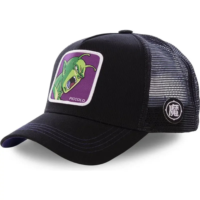 Dragon Ball Son Goku Trucker Cap - Embroidered Adjustable Mesh Sun Visor Hat for Men Summer Travel
