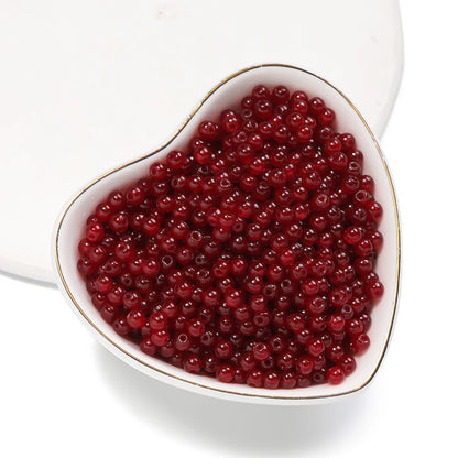50/100pcs 4mm Colored Glass Jade Beads - Round Spacer Beads for DIY Earrings, Necklaces & Bracelets