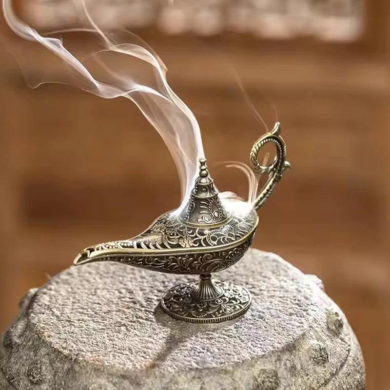 Antique Style Metal Lamp Incense Burner – Scented & Unscented Candle Holder for Home Decor & Gifts