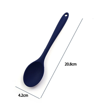 Soft Silicone Cooking Spoon - Long Handle Stirring Ladle for Kitchen Use - Essential Cooking Utensil