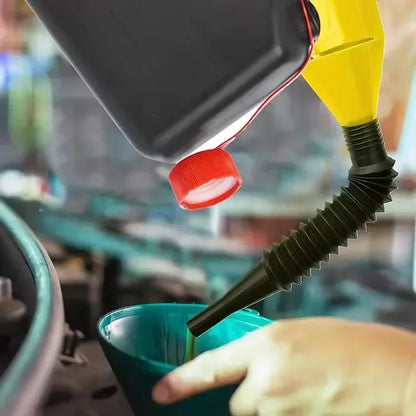 Foldable Flexible Oil Funnel Tool – Multi-Use Fuel & Gasoline Transfer Funnel for Cars & Motorcycles, Engine Refueling & Draining Plastic Filter Accessory
