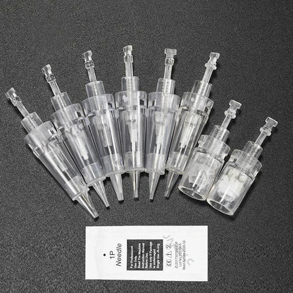 5/10PCS Microblading Bayonet Needles – 1D/1R/3R/5R/5F/Nano Cartridge for PMU Eyebrow, Lip & Eyeliner Tattoo