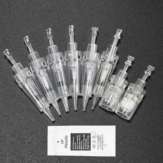 5/10PCS Microblading Bayonet Needles – 1D/1R/3R/5R/5F/Nano Cartridge for PMU Eyebrow, Lip & Eyeliner Tattoo