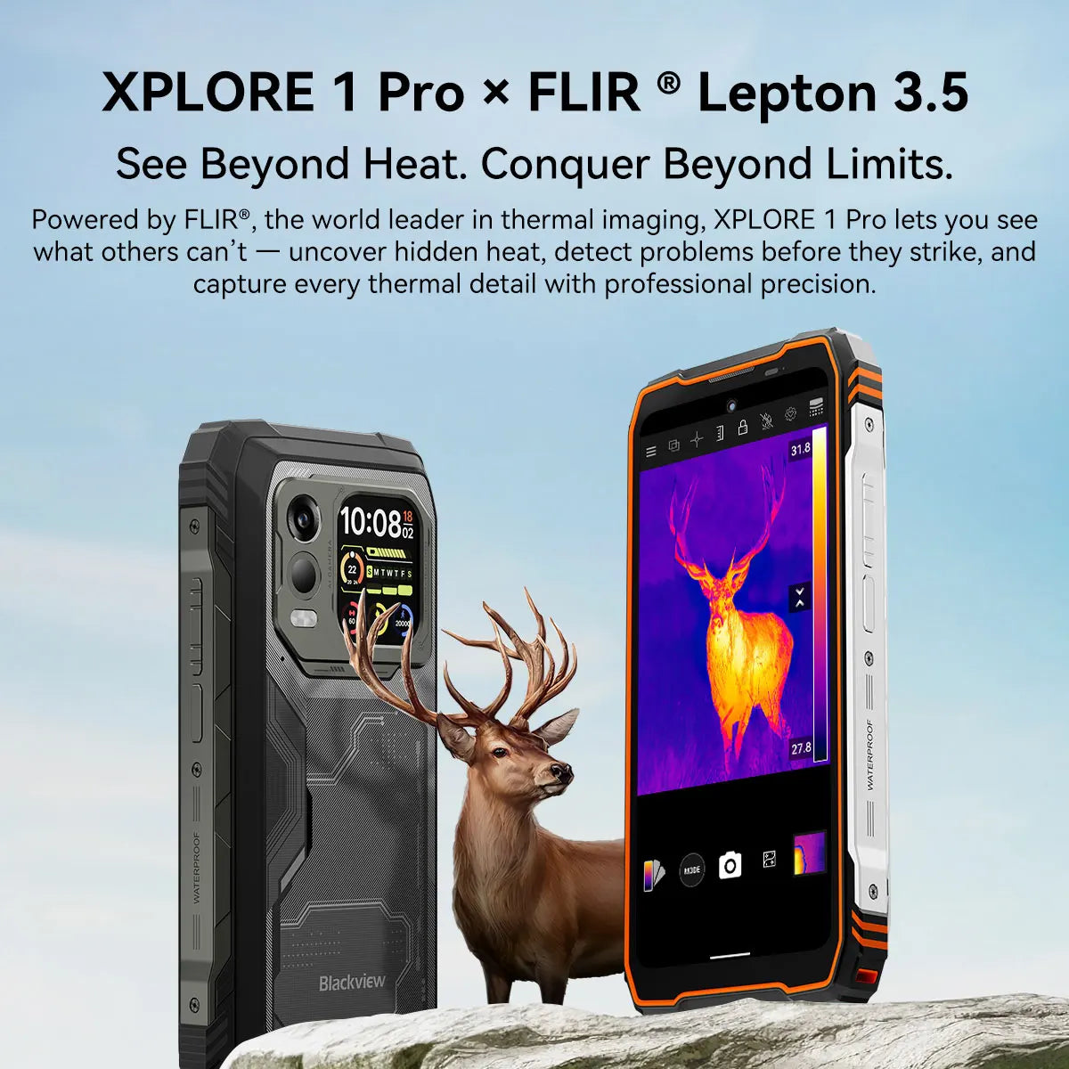 Blackview XPLORE 1 Pro Rugged Smartphone – Android 15, 6.78" 2.4K, 12GB+256/512GB, 20000mAh with FLIR Thermal Imaging