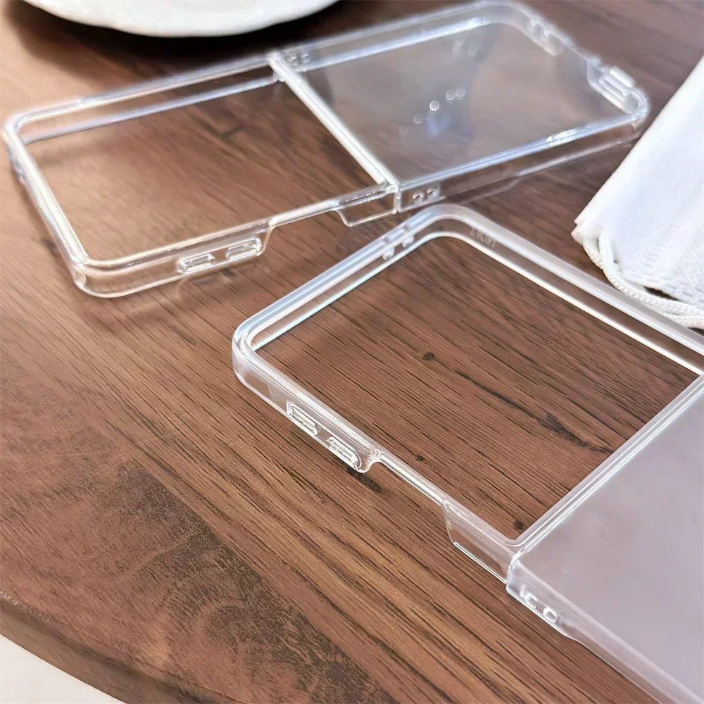 Transparent Sanding Phone Case – Shockproof Protective Shell for Samsung Galaxy Z Flip 3/4/5/6/7 5G
