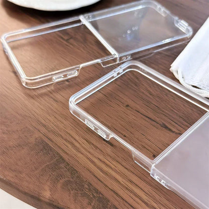 Transparent Sanding Phone Case – Shockproof Protective Shell for Samsung Galaxy Z Flip 3/4/5/6/7 5G