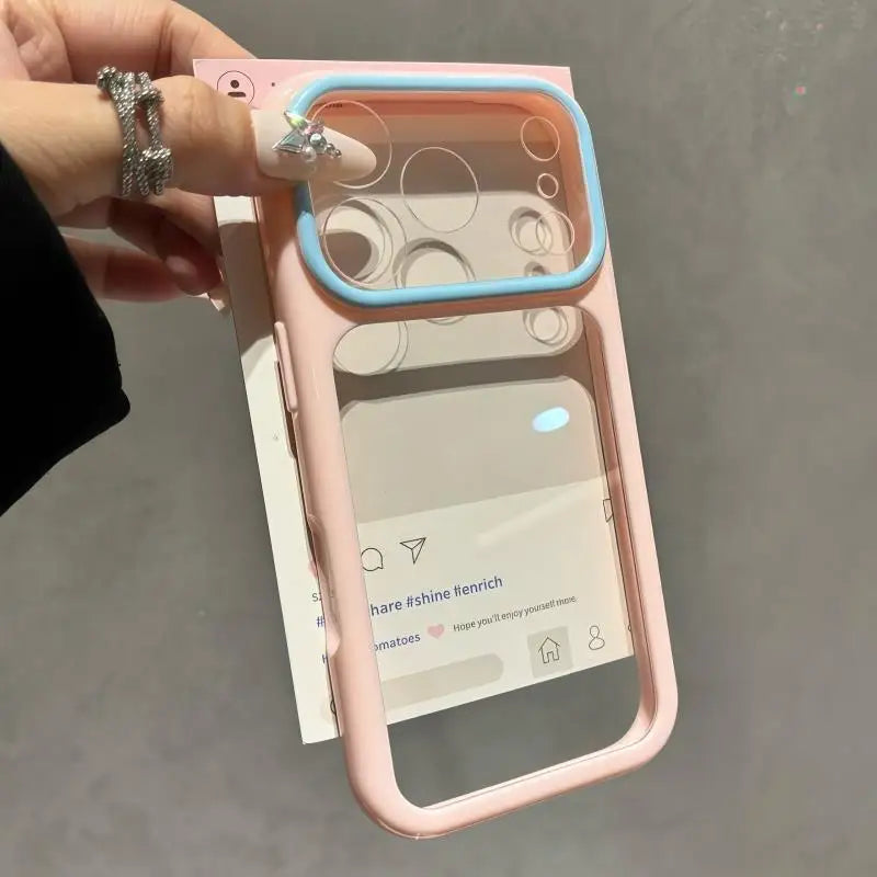 Candy Color Transparent Shockproof iPhone Case - Ultra Slim Clear Protective Cover for iPhone 17 16 15 Pro Max 14 Plus 11 12 13