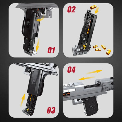 795pcs Desert Eagle Handgun Building Block Set – Military MOC Pistol Toy for Kids & Adults