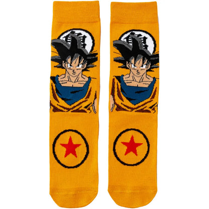 Men’s Dragon Ball Anime Mid Tube Socks - Bandai Cartoon Character Cotton Crew Socks