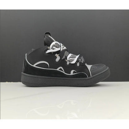 Unisex Leather Lace-Up Sneakers - Retro Casual Sports Shoes with Dad Shoe Style