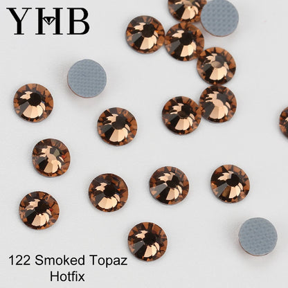 YHB 101-127 Hotfix Crystal Rhinestones - Glitter Glass Flatback Gems for Bags, Shoes, Garments, Phone & Nail Art DIY