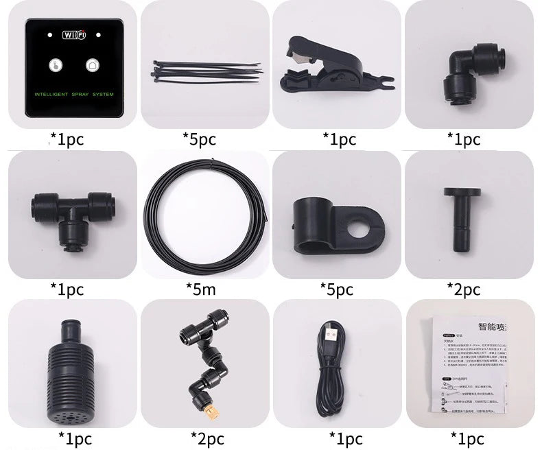 WiFi Automatic Rainforest Mist Sprayer System Kit – Smart Irrigation Timer Humidifier for Reptile Terrarium & Plant Care