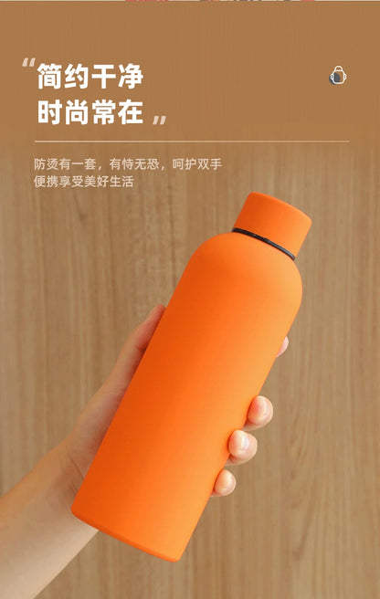 Sanrio Hello Kitty Insulated Sport Bottle — Double-Layer Stainless Steel Vacuum Cup, Small Mouth Coffee Bottle, Angel Color Frosted Finish