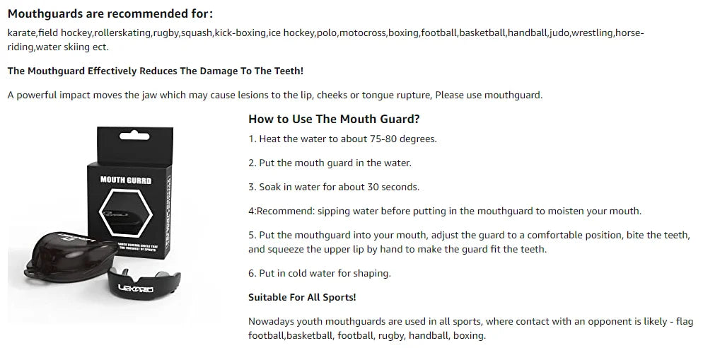 Professional Sports Mouthguard - Boxing, MMA, Muay Thai Training Tooth Protection Set for Kids & Adults