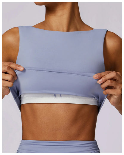 NCLAGEN Women’s High-Support Sports Bra – Breathable Open-Back Yoga & Fitness Tank Top with Removable Pads