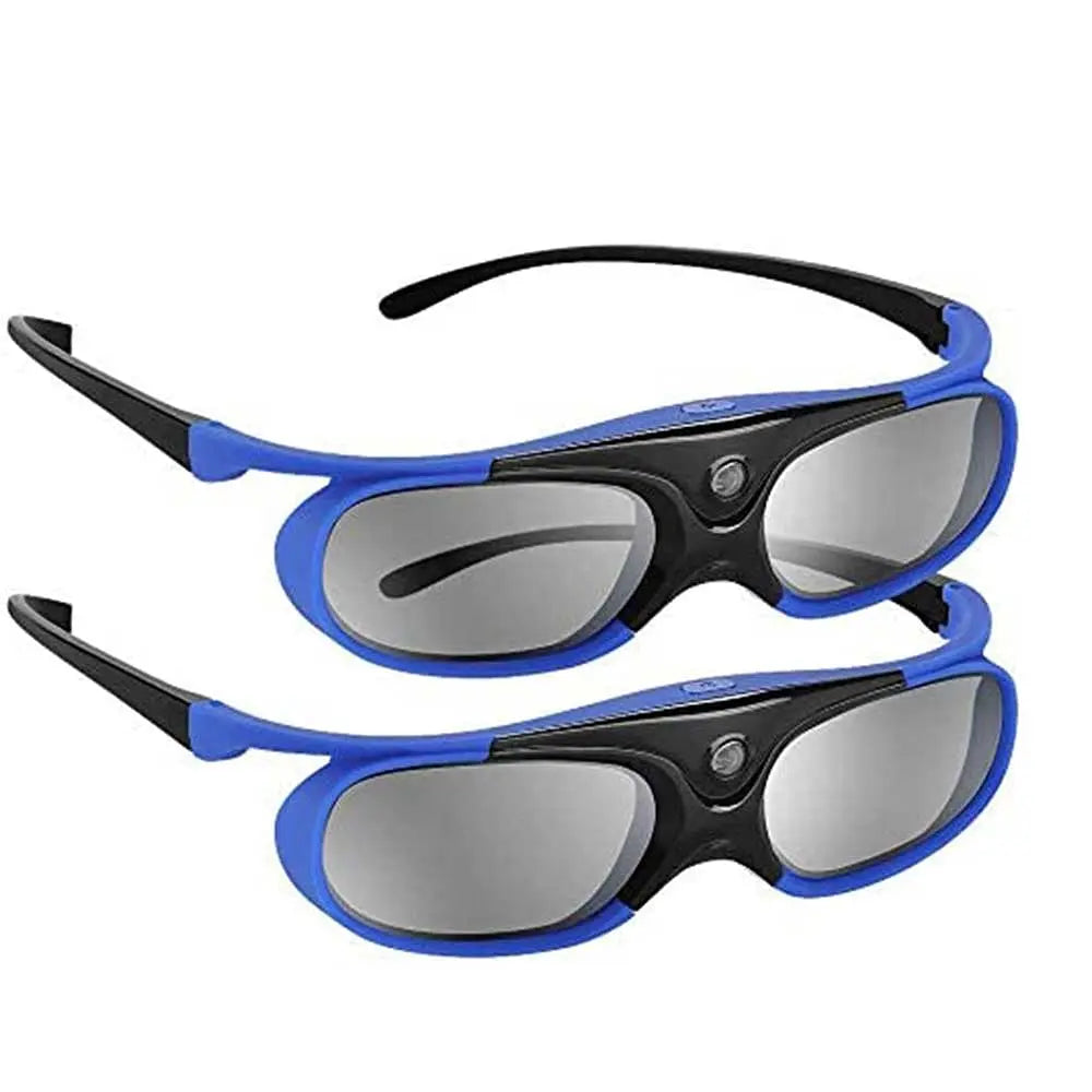 2PCS BOBLOV Active Shutter 3D Glasses – DLP-Link USB Blue, Compatible with BenQ W1070, W700, Dell Projectors