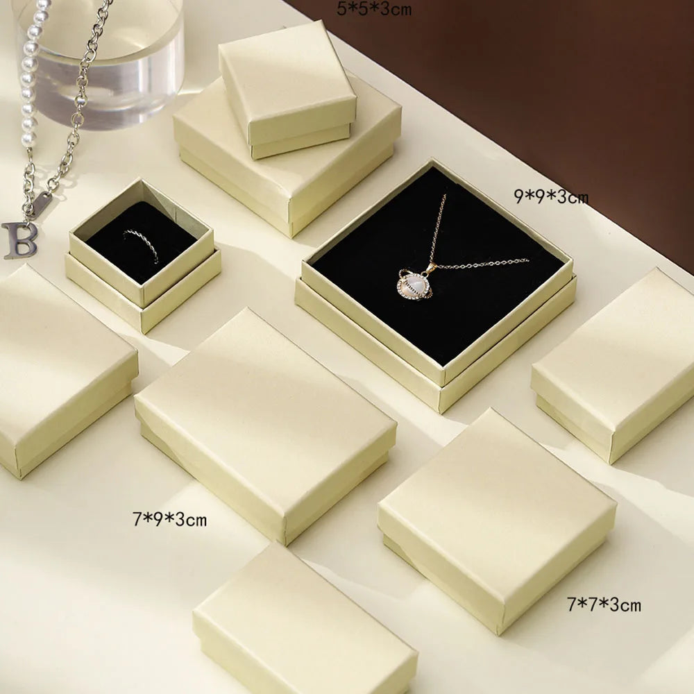 24pcs Jewelry Gift Boxes - 9x9x3cm Velvet Sponge Travel Organizer Cases for Rings Earrings Necklace Storage