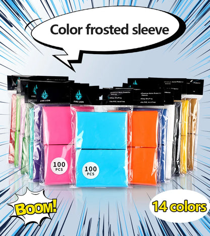 100PCS Matte Card Sleeves 66x91mm — Frosted Trading Card Protectors for MTG & TCG Game Cards