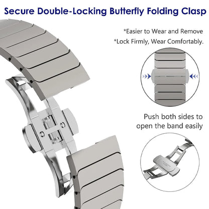 Ultra 3/2 Titanium & Stainless Steel Luxury Bracelet for Apple Watch — Fits Ultra 49/45/44/42mm & Series 11/10/9/46/41mm