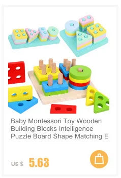 30PCS Montessori Wooden 3D Cartoon Animal Puzzle – Educational Jigsaw Board Game for Kids