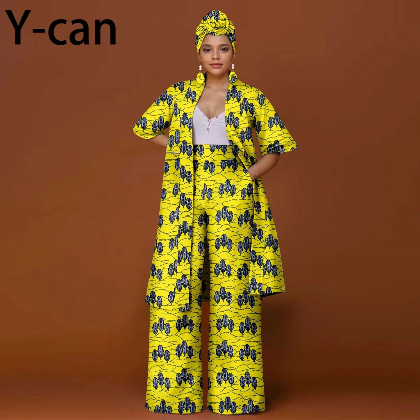 African Ankara 2-Piece Suit Set for Women - Traditional Print Jacket & Pants for Office, Business & Party Wear