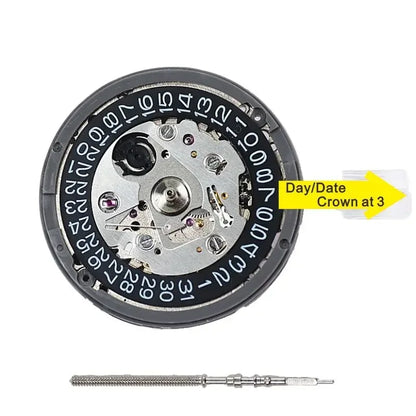 Genuine NH35A Automatic Mechanical Watch Movement – High Accuracy 24 Jewels Self-Winding Replacement Module with 3 O’Clock Date Function